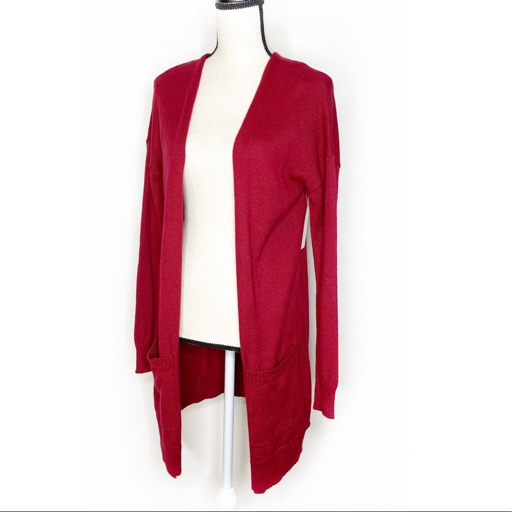 ABOUND Magenta Long Open Pocket Cardigan XS
